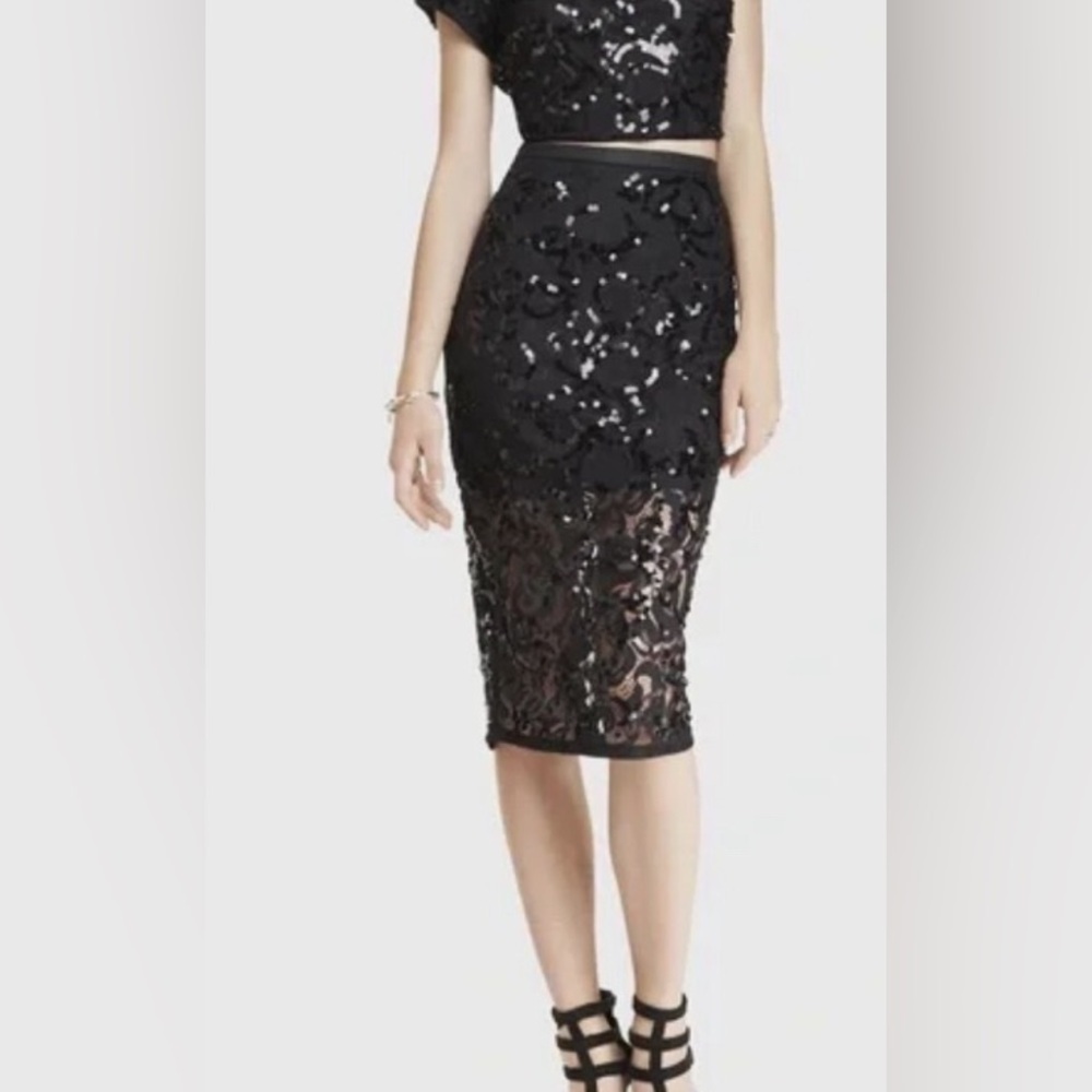 Express | Black Sequin Pencil Skirt, Special Occasion, size 6